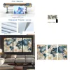 Paintings 3 Panel Watercolor World Map Painting Hd Print On Canvas Landscape Modar Wall Sofa Cuadros Art Picture For Living Room Drop Dhn3W