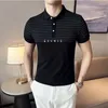 Men's Polos British Style Casual Business Short Sleeve Polo Shirt Spring Summer Solid Lapel Men Stretch Comfortable Tee Tops