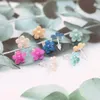 Stud Earrings 5Pair Handmade Flower Charm Girl Women Ear With Stopper 5 Candy Color Female Jewelry Festival Party Christmas Gift