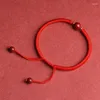 Strang Traditionelles chinesisches rotes Armband, verstellbar, Glücksseil-Design, Handgelenkkette, Paar-Armreif, Schmuck, Geschenk für Männer und Frauen