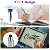 Caneta esferográfica de cristal com ponta stylus 1.0mm caneta de metal de tinta preta para telas sensíveis ao toque 2 em 1 caneta esferográfica stylus