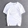 Camisetas lisas masculinas personalizadas da moda OEM Pour Hommes Camisetas de manga curta de algodão com gola redonda em relevo
