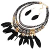 Naszyjnik Zestaw 2PCS/SET Trendy Feather Tassel stop -alloy Ethic Jewelry Bohemian do randek