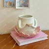 Muggar nisch kreativ personlig Buddha dyrkan mugg lotushållare persika höft keramisk kaffesats