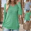 Women's T Shirts V Neck Ruched Solid Color Long Sleeve Loose Shirt Top Med Womens Oversized Tee For Women