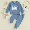 Kläderuppsättningar Mababy 0-3y Toddler Spädbarn Född Baby Boy kläder Fall Spring Outfits Letter Print Långärmad toppar Pants Tracksuit