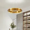 Lustres Post-moderne italien minimaliste anneau lustre décor à la maison créatif LED or 2024 Avize Modelleri lustre pour salon
