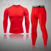 Heren thermisch ondergoed Hoge kwaliteit Solid Color Men Men Winter Running Compressie Suit Leggings Sport Fitness Long Johns Set