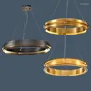 Lustres pós-modernos italianos minimalistas anel lustre decoração criativa led ouro 2024 avize modelleri lustre para sala de estar