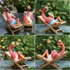 Dekoracje ogrodowe Summer Flamingos Decor Yard Patio Lawn Zabawne wróżki ozdoby na zewnątrz figurka dostawa domu otrwh