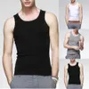 Męskie topy czołgowe moda moda podstawowe kamizelki bluzki zbiornikowe letnie sportowe sali gym bez rękawów o szyi gładka koszulka koszulka kamizelka dla mężczyzn odzież 2402