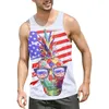 Débardeurs pour hommes USA Eagle National Flag Graphic Débardeur Gym Vêtements Hommes 3D Imprimer Basketball Vest Summer Undershirt Harajuku Fashion StreetwearL2402