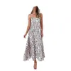 Stedelijke sexy jurken lente zomer nieuwe dameskleding kleine frisse gefragmenteerde bloem hangende riemjurk slim fit