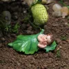 Trädgårdsdekorationer Flower Fairy Baby Figurine Miniature Statue Elegant Sculpture