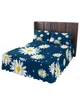 Sängkjol Flower Daisy Blue Elastic Montered Bed Stead med Pillow Cases Protector Madrass Cover Bedding Set Sheet