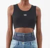 مصمم مصمم للسيدات Tshirt Cottonblend Max Tee Tank Top Shorts محصول المطبوعة طاقم الرقبة.