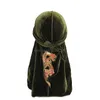 New Men Velvet China Dragon Long Tail Doo Rag Durag Bandanas 캡 해적 모자 힙합 헤드 밴드 바이커 헤드 밴드