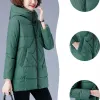 Parka Cappotto da donna Parka casual Capispalla allentato Top Giacche rosse Cappotto spesso imbottito in cotone imbottito di media lunghezza caldo oversize 4XL