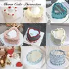 Party Supplies Silver Mirror Cake Topper Valentine's Day Wedding Heart Round DIY Dessert Baking Birthday Decoration Accessories