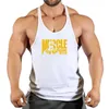 Herrtankstoppar muskel killar bomull gym tank tops män ärmlösa tank tops för pojkar bodybuilding kläder undertröja fitness stringer vestl2402