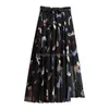 Rokken Dames Boheemse Mid-Lengte Hoge Rok Chiffon Bloemen Taille Strandjurk Buikdans Drop Levering Kleding Kleding Dhvlo