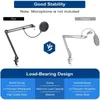 Microfoni Supporto per microfono Braccio per microfono Asta a forbice con sospensione con rete di prevenzione dello scoppio e fascette per cavi per palle di neve ecc