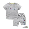 Ensembles de vêtements Enfants Bébé Vêtements d'été Garçons T-shirts Tops Dstring Shorts Casual Sportwear Tenues Drop Livraison Enfants Maternité Dhpq7