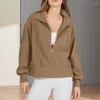 Dames Hoodies Dames Trui Jas Stijlvol Halve Rits Pullover Trendy Herfst/winter Hoodie Met Grote Revers Casual Voor 2024