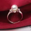 Cluster Rings Silver Pearl Ring Seawater Tahitian Black CAR46