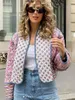 Vestes Femmes 2024 Mode Réversible Coton Veste Vintage Manches Longues Cardigan Floral Manteau Automne Femmes Élégant Streetwear