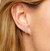 Stud Earrings High Quality Women Earring Uneven Pair 925 Sterling Silver Classic Simple Geometric Long Short Cz Bar Skinny Jewelry Design
