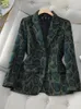 Модный кофейно-зеленый повседневный женский пиджак, женский тонкий пиджак с длинным рукавом и одной пуговицей, осенне-зимняя куртка 240220