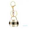 Porte-clés mignon sac en forme de porte-clés femmes filles mini clés sac à main strass pendentif porte-clés bijoux