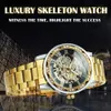 VENCEDOR Transparente Esqueleto Relógio Mecânico para Homens Moda Diamante Luminosa Mens Relógios Top Marca de Luxo Pulseira de Aço Unissex 240220
