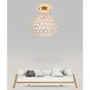 Luzes de teto LED Luz Nordic Cristal Abajur Ouro Sala de estar Quarto Moderno Lâmpada Decorativa Redonda