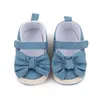 Chaussures de premiers pas pour bébés filles, semelles souples antidérapantes, nœud papillon, mode extérieur, couleur unie, chaussures de princesse pour bébés nés