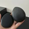 5PCS Black Leather Cushion Powder Puff Double Ribbon Foundation Blending Makeup Sponge Applicator Beauty Egg Dry Wet Dual Use 240220