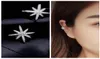 MIGGA Trendy Cubic Zirconia Star Ear Cuff Branco Ouro Cor Clipe Brincos Sem Piercing Mulheres Meninas Brincos5295473