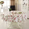 Toalha de mesa redonda de plástico em pvc, estilo nórdico, padrão de flores pastorais, à prova d'água, toalha de mesa de cozinha 240220