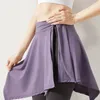 Jupes Jupe de hanche de Yoga à séchage rapide pour femmes, Anti-exposition, Fitness, couverture de taille irrégulière, châle d'entraînement sportif 2 en 1.