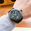 Luxury designer watch montre endurance pro avenger mens watches high quality reloj 44mm rubber strap chronograph wristwatch rubber silicone orologio Black Knight