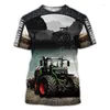 Männer T Shirts Traktor T-shirt Männer Auto 3D Druck Hemd Landwirt Kurzarm Casual Oversize T Tops Mann Kleidung streetwear