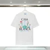 Casablanca Мужская футболка Комплект Дизайнерская рубашка Masao San Мужская повседневная рубашка с принтом Женская Свободная шелковая рубашка Casablanca Хип-хоп Повседневная рубашка