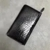 Auténtico cocodrilo Real piel del vientre hombres de negocios tarjeteros cartera larga cuero de cocodrilo genuino hombre grande teléfono embrague Purse270w