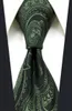 Y30 Deep Green Paisley Silk Jacquard Woven Classic Fashion Extra Long Size Men Slyckig tie9274150