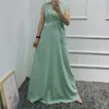 아바야스 여성을위한 길고 느슨한 소매없는 내부 드레스 안에있는 아바야 아래의 민족 의류 평범한 드레스 무슬림 패션 두바이 터키 이슬람