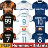 23 24 Jerseys de futebol Marselha Maillot Foot Cuisance Guendouzi Clauss Futebol Camisetas Men Kit Kit Veretout sob Nuno Harit S-2xl 16-28