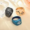 Cluster Rings Laser Masonic For Men Gold Black Blue Silver Color Ring Mason Freemasonry Finger Punk Cool Male Party Jewelry