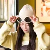 Berets Caps Ear Protection With Glasses Pilot Cap Skullies Women Wool Korean Beanies Ski Knitted Hats