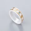 Ceramic Cluster Band Rings bague anillos for mens and women engagement wedding couple jewelry lover gift2615